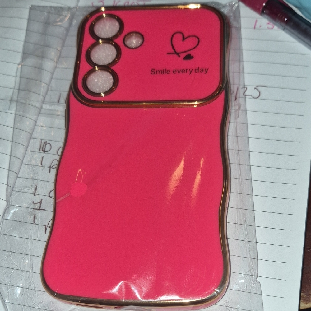 Samsung Pink Case with Gold Trim